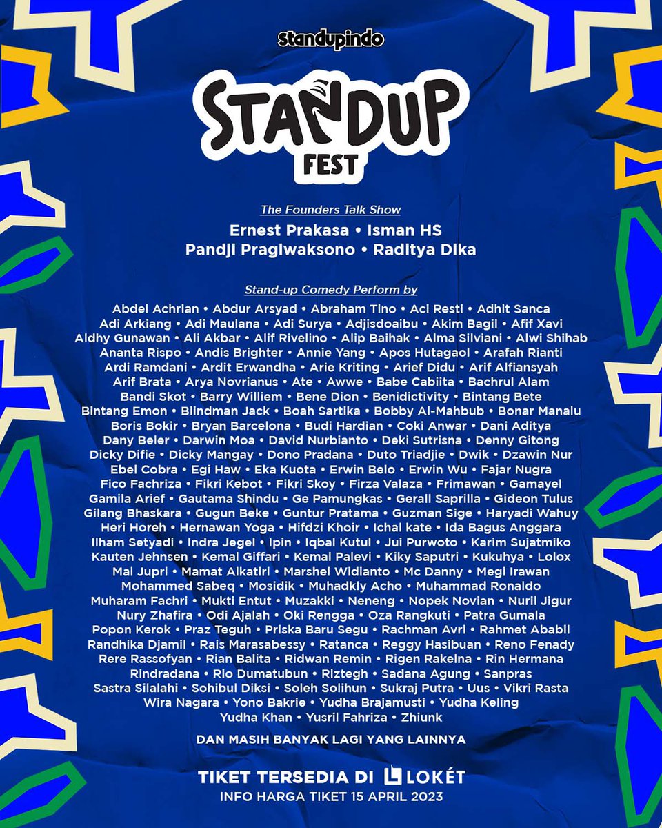 Diposting sambil menangis haru.

#StandupFest2023