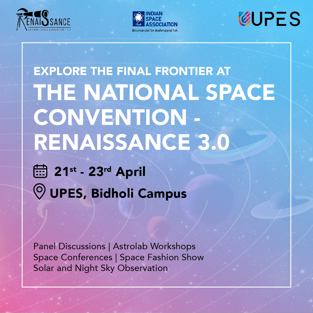 UPESDehradun's tweet photo. #UPES is hosting a spectacular space convention! Discover the latest research in space technology, meet like-minded individuals, and engage in lively discussions and debates with industry experts & speakers.
Register: https://t.co/EZMFPaZpom
#SchoolOfAdvancedEngineering https://t.co/660aMDoauy