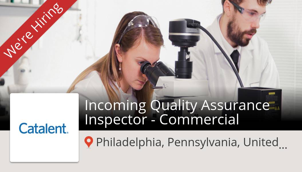 MarcSharp13's tweet image. #Catalent is looking for an Incoming #Quality #Assurance Inspector - Commercial, apply now! (#Philadelphia) #job workfor.us/catalent/j5fl7