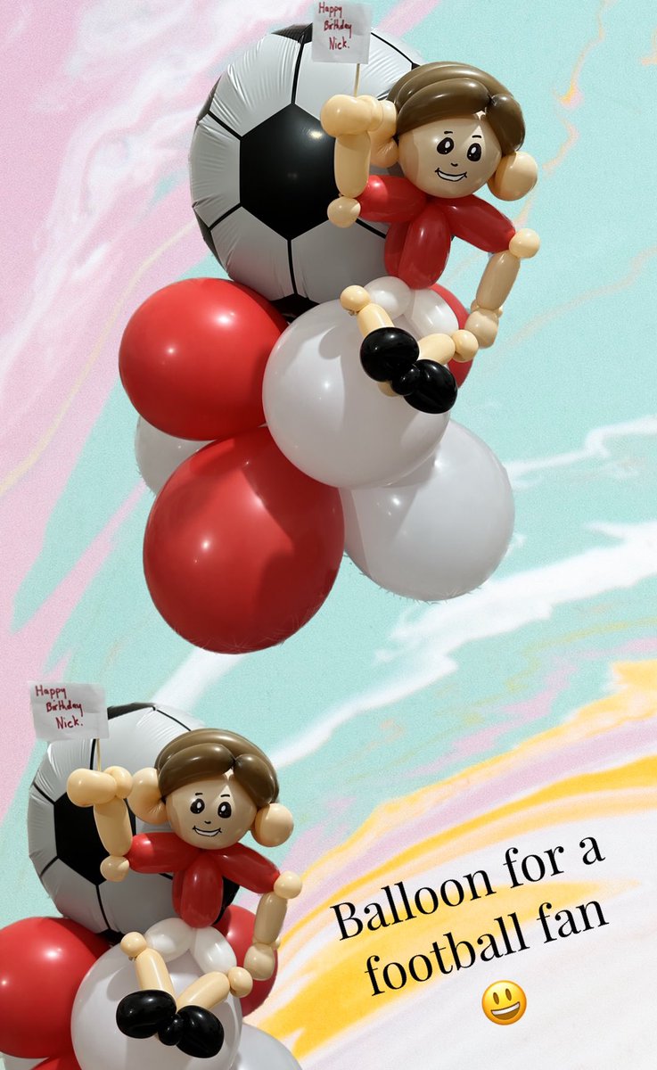 One for the football fans 😃 Can be made in any team colours ⚽️ #football #balloons #kidsparties #STAFFORDSHIRE #Stafford #kidsdiscos