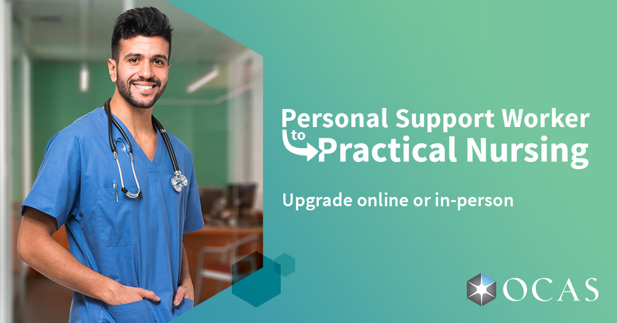 OCASpartners's tweet photo. PSWs can now upgrade their skills – either part- or full-time – to get their practical nursing diploma. Visit https://t.co/MIUwqD1fPB or https://t.co/F3NOFtWYuH to learn more.

#PSWtoPN #pathtonursing @CollegesOntario @OntarioLearn @ONlongtermcare @ontariocolleges https://t.co/xn5UuLh9PE