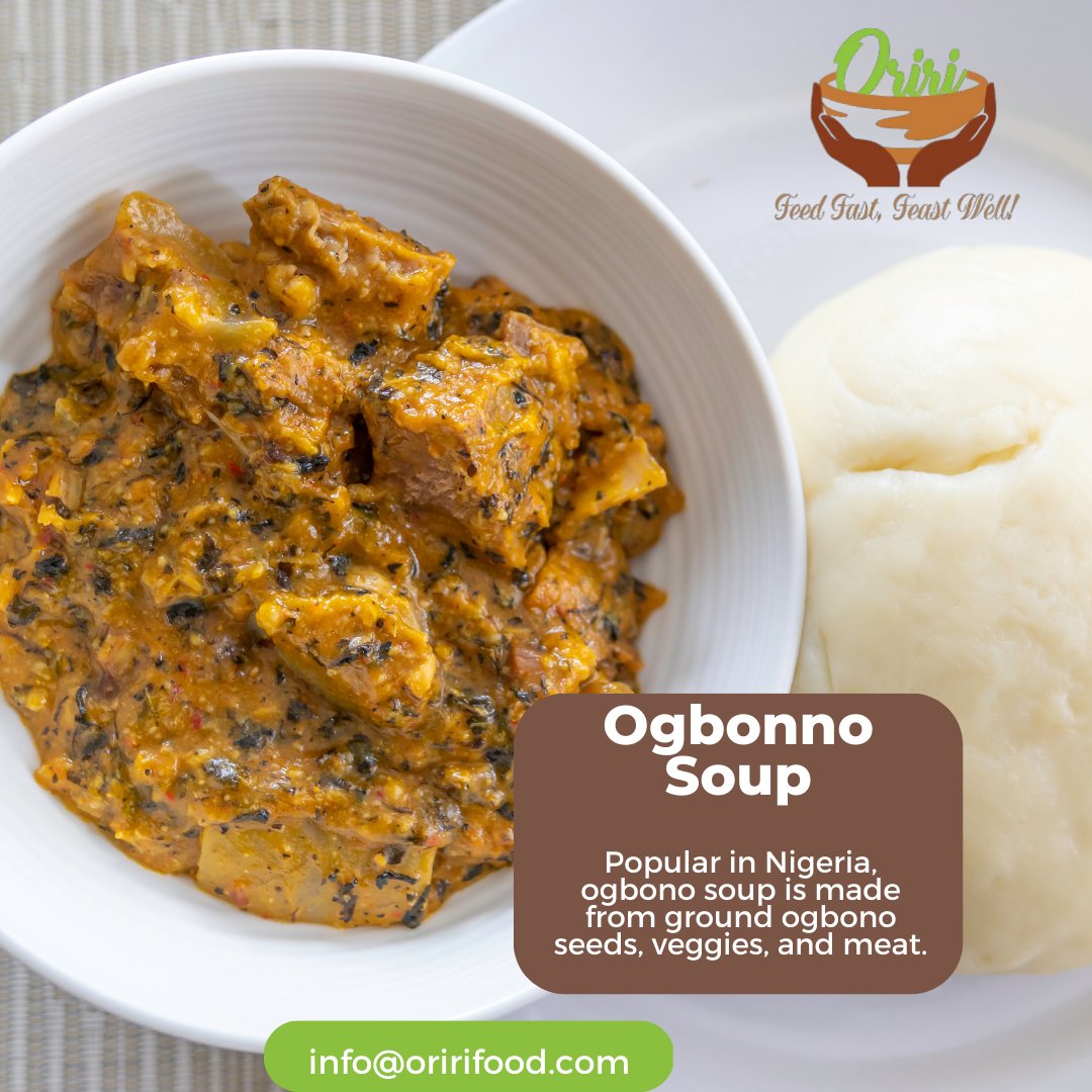 Enjoy the thick, rich richness of ogbono soup. Filled with vital nutrients, order now and experience the magic!

#OgbonoSoup #NigerianCuisine #OrderNow #Oririfoods #Oriricommunity #foodDelivery #bostoneats