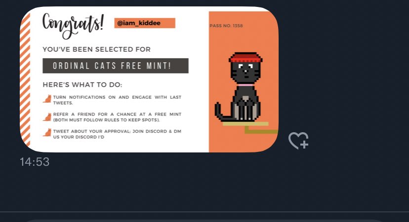 iam_kiddee's tweet photo. So happy about this @OrdinalsCats thanks for granting me a #catlist https://t.co/xihZfIyaor