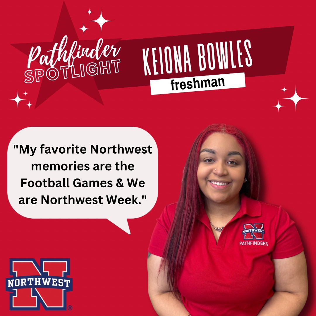 NWCCRecruiting's tweet photo. Pathfinders are student recruiters at Northwest and they help prospective students find their path! 🗺️ Meet our Pathfinder Keiona Bowles! If you see her on campus say Hello! 🤠 #CCMonth #GoRangers ❤️💙 https://t.co/LaXshOIiEU