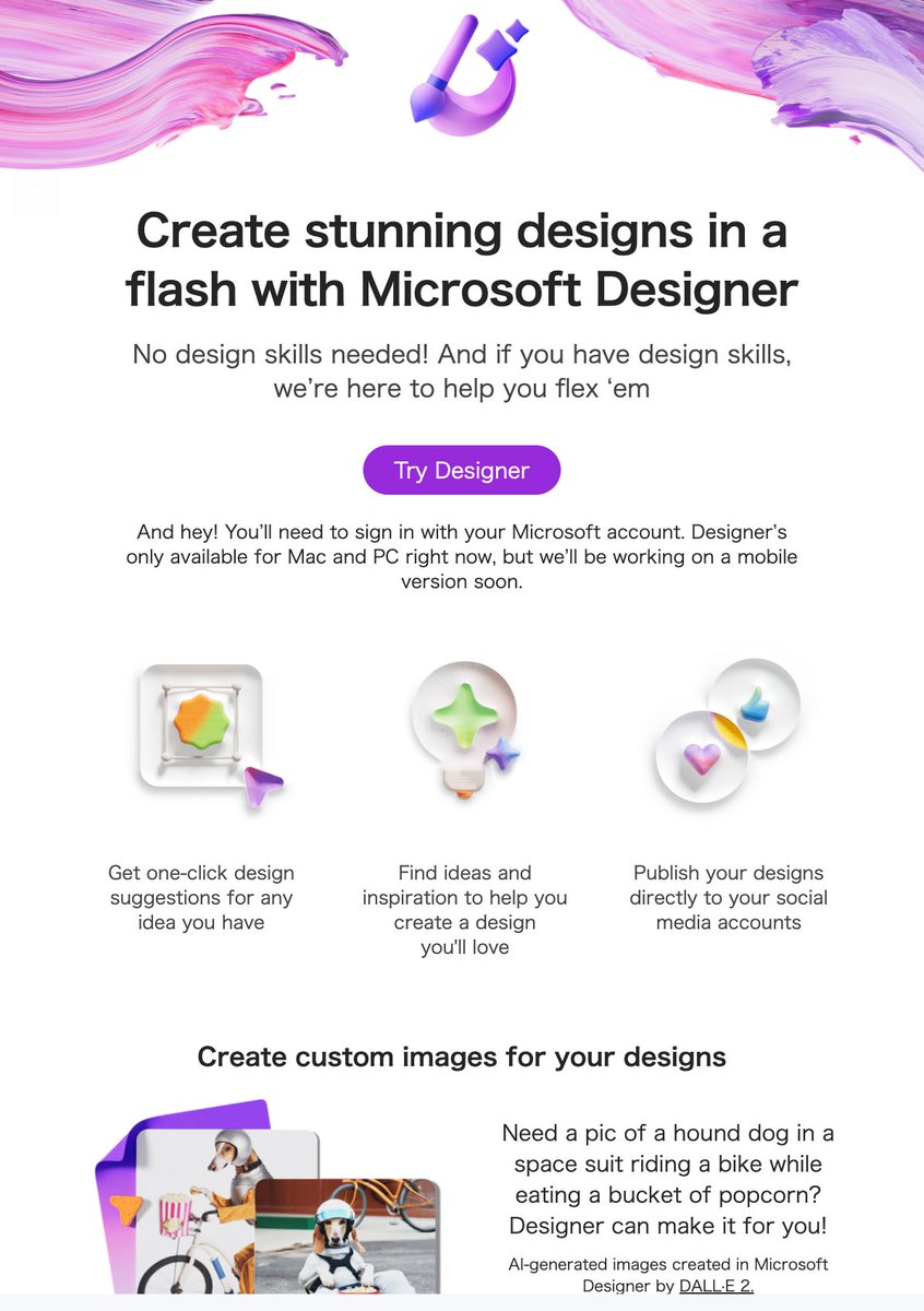 suikasu123's tweet photo. Microsoft Designerの順番が来た!どんな風なのか使うのが楽しみ✨そしてメールにあったこのもちもちのマシュマロみたいなアイコンもわいい
#microsoft_designer https://t.co/mobAzS7ewM