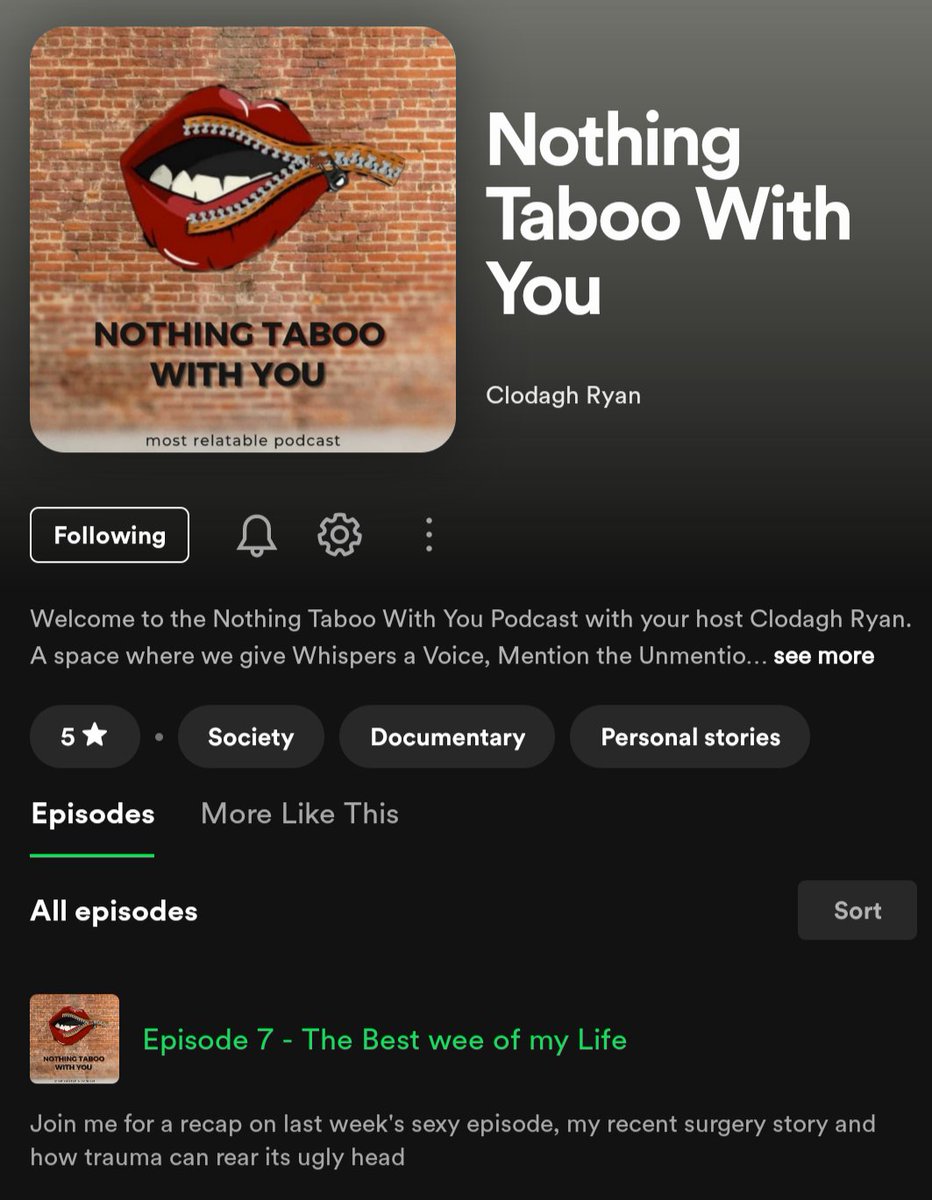 Episode 7 of the podcast now available on #Spotify . Have you tuned in yet? Little recap of last week's sexy episode and yes, the best wee of my life #podcast #podcasters #realtalk #relatable #taboo