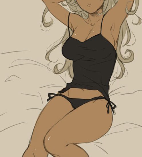 combing her hair . . .