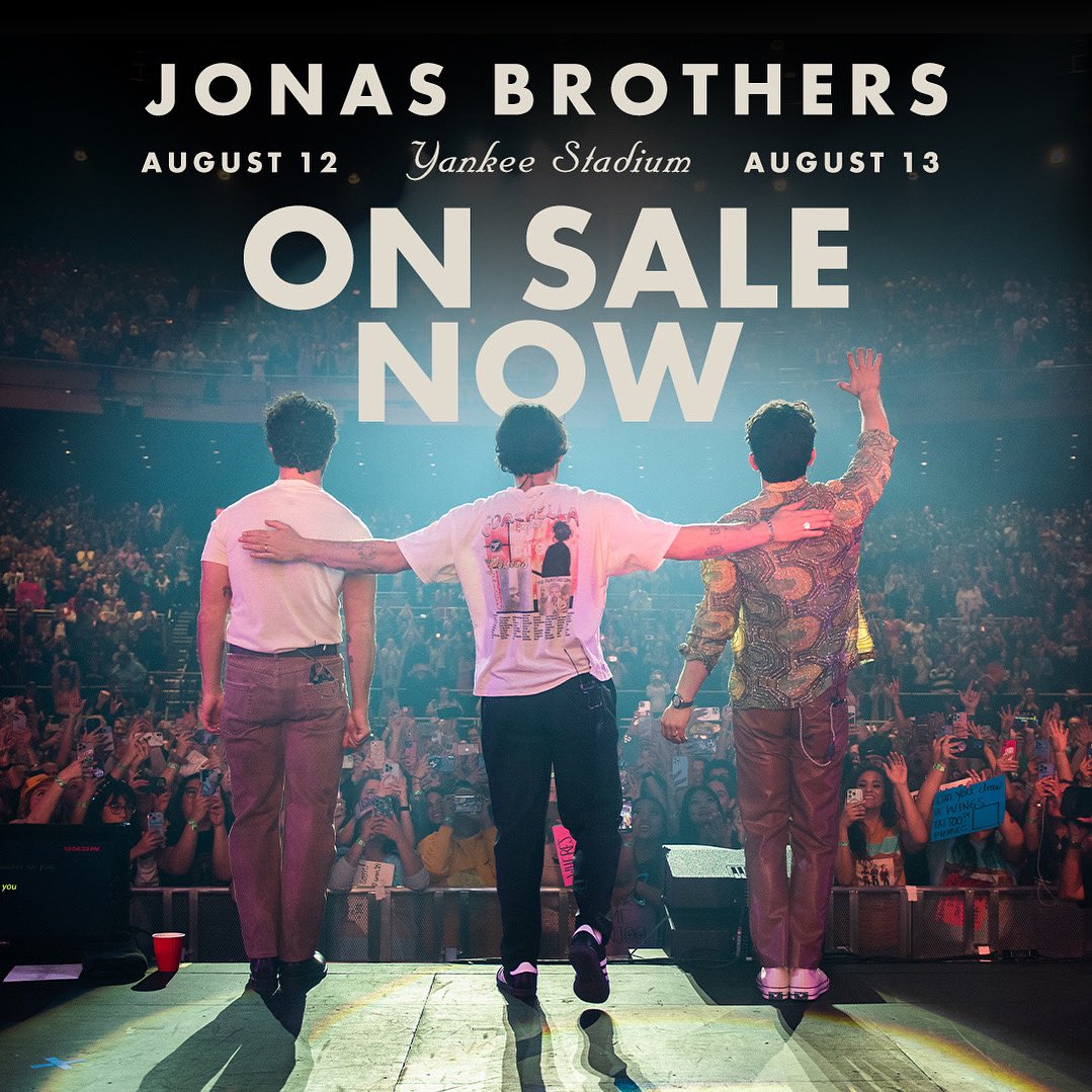 jonasbrothers's tweet photo. We can’t wait to spend two nights with you at @yankeestadium. Tickets are on sale now!! https://t.co/Yc0KX7tibJ