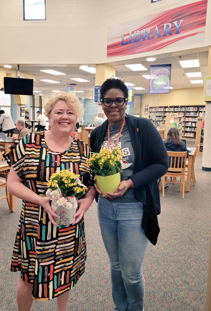 Happy School Librians month to Ms. Cramer and Ms. Hall. Thanks for all you do to support our students!