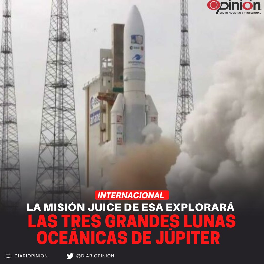 diariopinion's tweet image. La misión #Juice de ESA explorará las tres grandes #lunas oceánicas de #Júpiter👉🏻 ow.ly/23Je50NJf0v