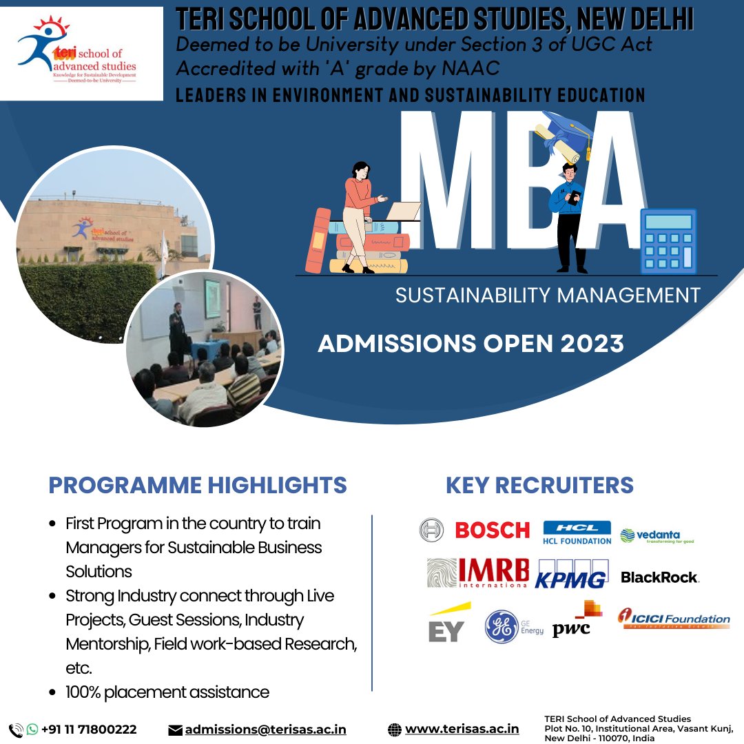 TERI School of Advanced Studies on Twitter 