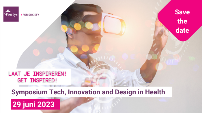 Fontys Centre of Expertise Health, Fontys Mens en Gezondheid &amp; Fontys Paramedisch organiseren op 29 juni van 12.30-17.00 uur het Symposium Tech, Innovation and Design in Health. Van harte welkom!
Locatie, programma &amp; tijd: volgt spoedig
 
#wijzijnfontys #savethedate #inspiratie