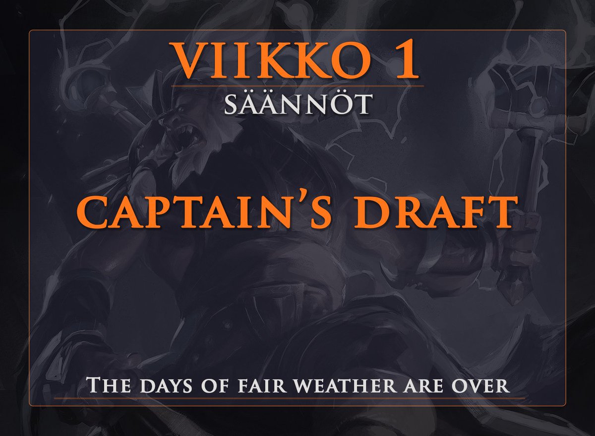 Ensimmäinen viikko kevään liigaa käynnissä! 🌻

Viikkopalkinnot ovat näkyvissä discordin puolella! 🔥

GLHF! 🤠

#esportsfi #dota2fi