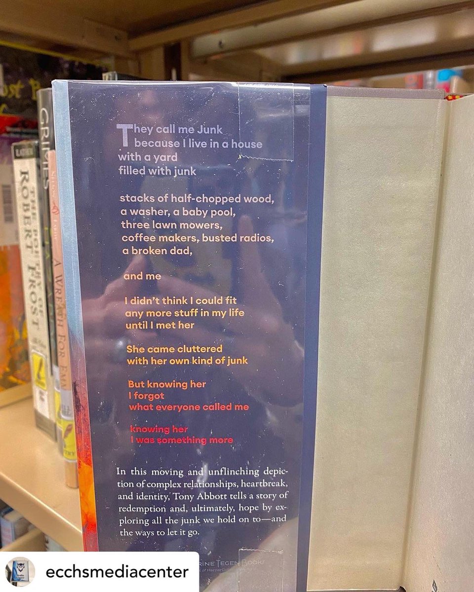 It’s finally Friday, Blue Devils! Today’s #FirstPageFriday feature is #poetry book Junk Boy by <a href="/TonyAbbottBooks/">Tony Abbott</a>. Swipe for the first page then come check this one out in the Media Center. #JunkBoyBook #ReadABook