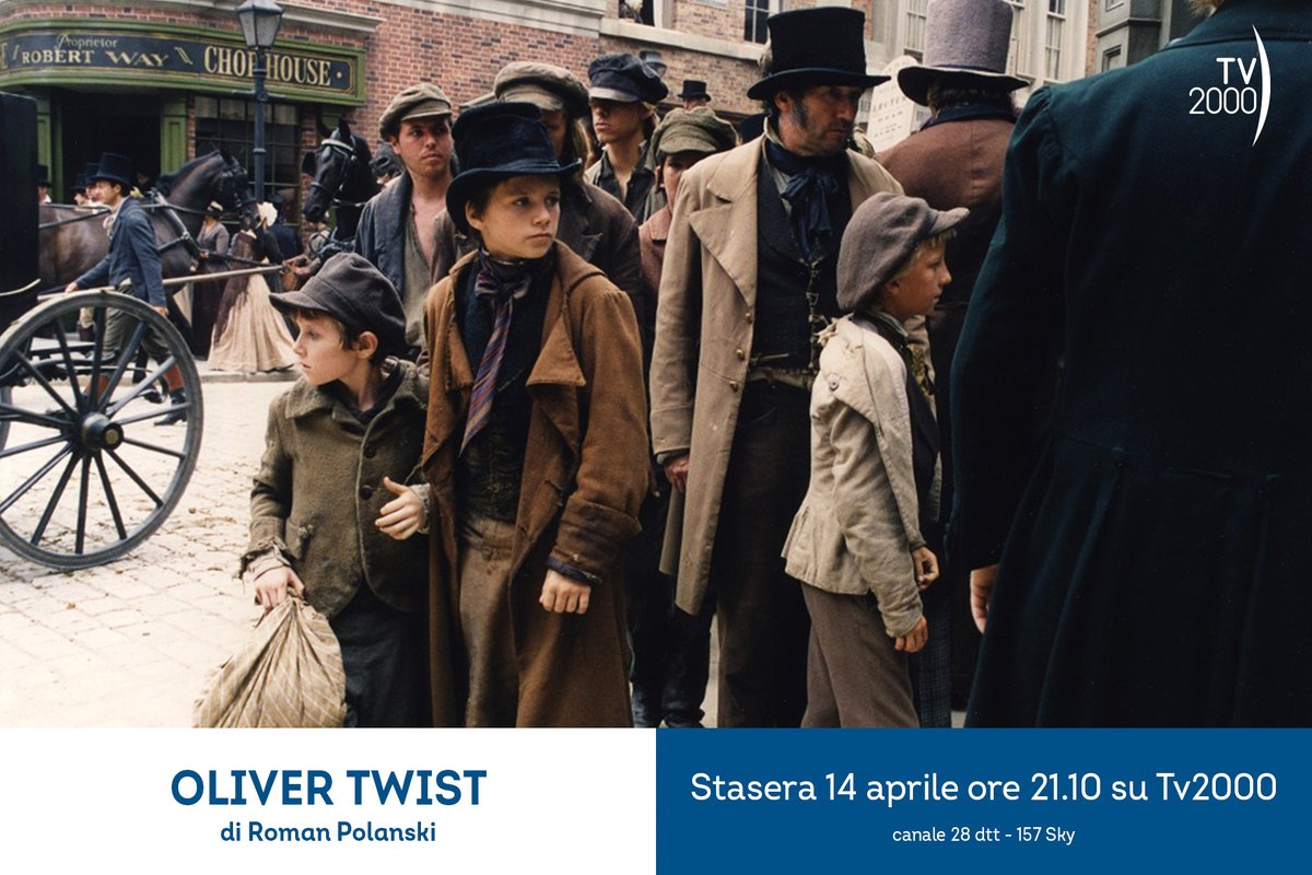 TV2000it's tweet photo. #Cinema | Oliver Twist, di #RomanPolanski con #BenKingsley, #BarneyClark e #JamieForeman. Tratto dall'omonimo romanzo di #CharlesDickens
Stasera #14aprile ore 21.10 su #Tv2000
📺 Canale 28
📡 157 Sky https://t.co/vnKvFPVc7p