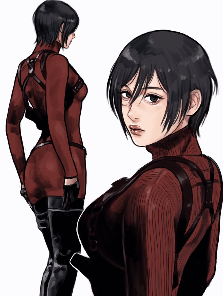 Imeko_san's tweet photo. Mikasa Ackerman (Resident Evil 4 AU) #AttackOnTitan https://t.co/HrkfILDBIi