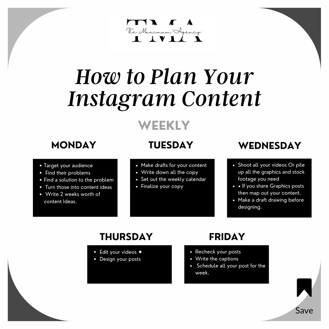 tmaximumagency's tweet photo. You have two options. a) Plan your content right before your posting time b) Or plan ahead and work on your important tasks.

For more content like this Follow me @themaximumagency for more growth and content tips.

#marketing #digitalmarketing #socialmediamarketing https://t.co/d3meXfPEcF
