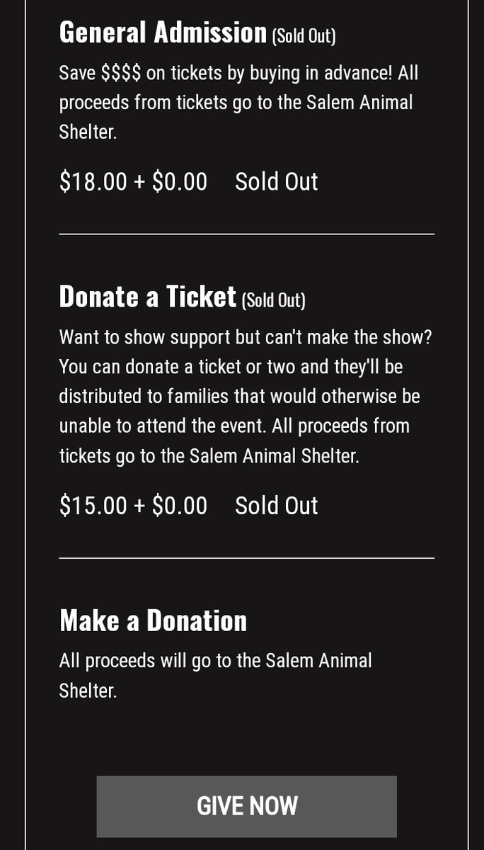 PawCade is officially sold out y'all.
There is still a donate button on the website if you want to throw a dollar or more to the pups and SPO's family. Thank you all truly.

There may be tickets at the door after we get the building set up and see what we got. Love y'all.