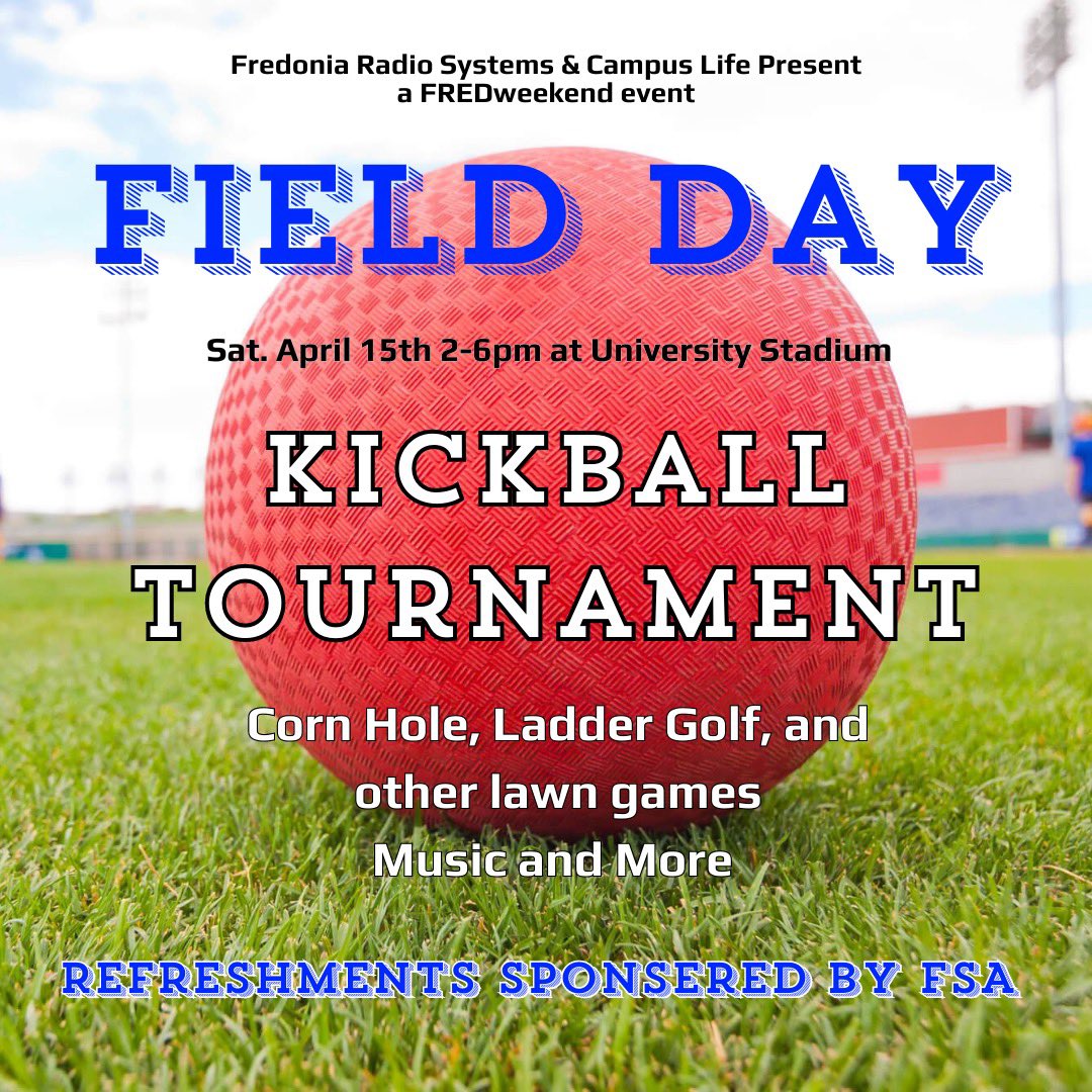 Join us and Fredonia Campus Life tomorrow at 2pm in the University Stadium! ⚽️🏈🥅