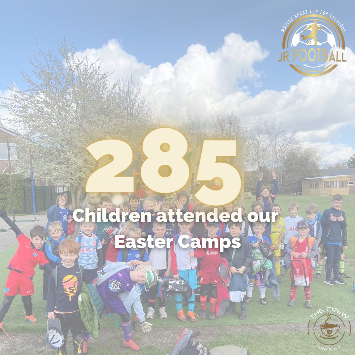 jrsportsgroup's tweet photo. We're thrilled to announce that our Easter camps were a huge success with a whopping 285 kids attending our multi-sports and football camps!
Thank you to everyone who made these camps such a success. See you soon!
#JRFootball #MultiSports #FootballCamps #HalfTermCamps https://t.co/BQxjek43AH