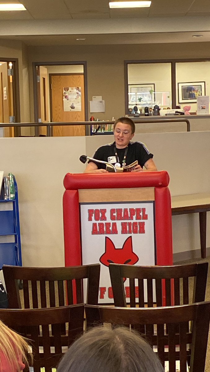 FCAHS Library (@fcahs_library) on Twitter photo Calvin, the social work intern at @sclsteam , is reading from Gender Roles Are Dead by Owl & Fox Fisher. #fcreads23 Calvin, the social work intern at @sclsteam , is reading from Gender Roles Are Dead by Owl & Fox Fisher. #fcreads23