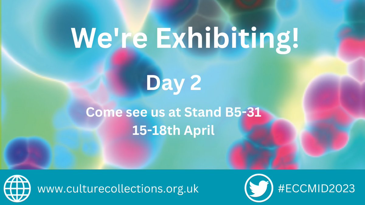NCTC_3000's tweet image. Visit booth B5-31 at #ECCMID2023 to meet the UKHSA team and speak with our Culture Collections exhibitors. Information on #AMR #ClinicalMicrobiology #InfectiousDiseases culturecollections.org.uk @ESCMID @UKHSA @ECACC @NCPV @TheNCPF