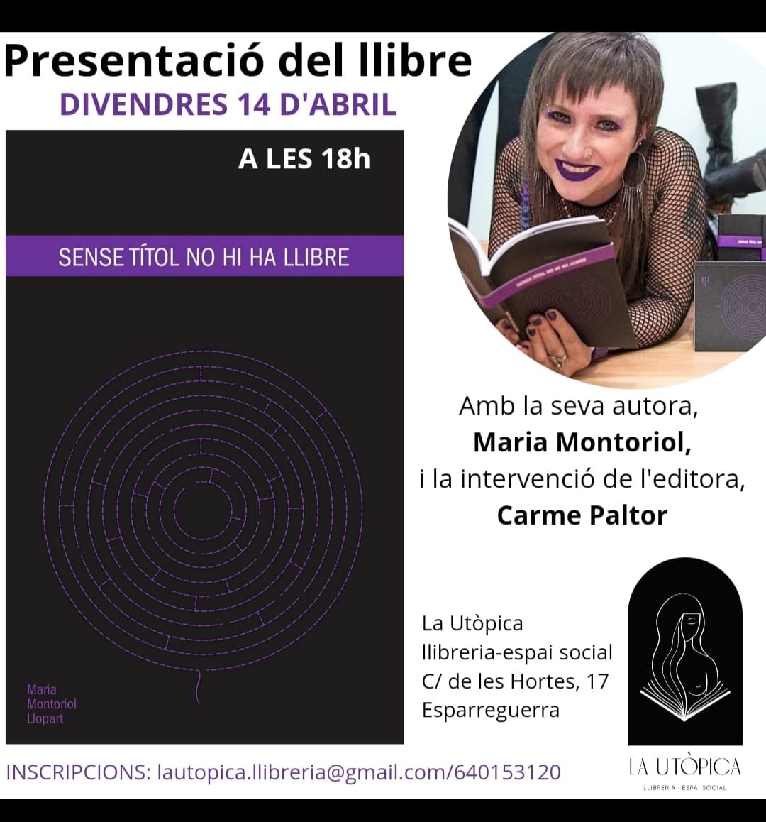 Avui a les 6h presentació de "Sense títol no hi ha llibre", a La Utòpica.