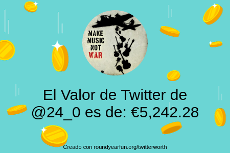 Mi valor en Twitter es de: €5,242.28

Encuentra el tuyo(a) con funroundy.click/twitterworth?l…

⠀