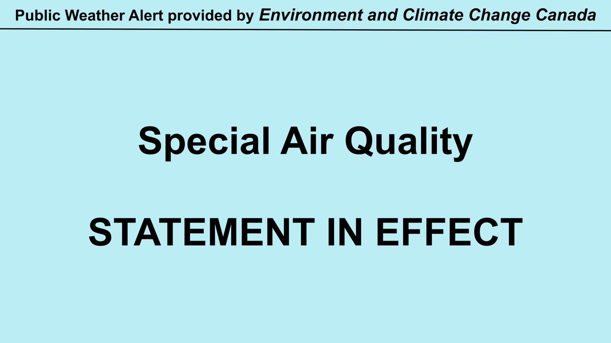 ONWeatherWatch's tweet photo. #onweather

SPECIAL AIR QUALITY STATEMENT ISSUED at 10:31am (EDT) IN: Ontario

A special air quality statement is in place due to the possibility of deterior https://t.co/hWf0n2mp85 https://t.co/8d321P2pWz