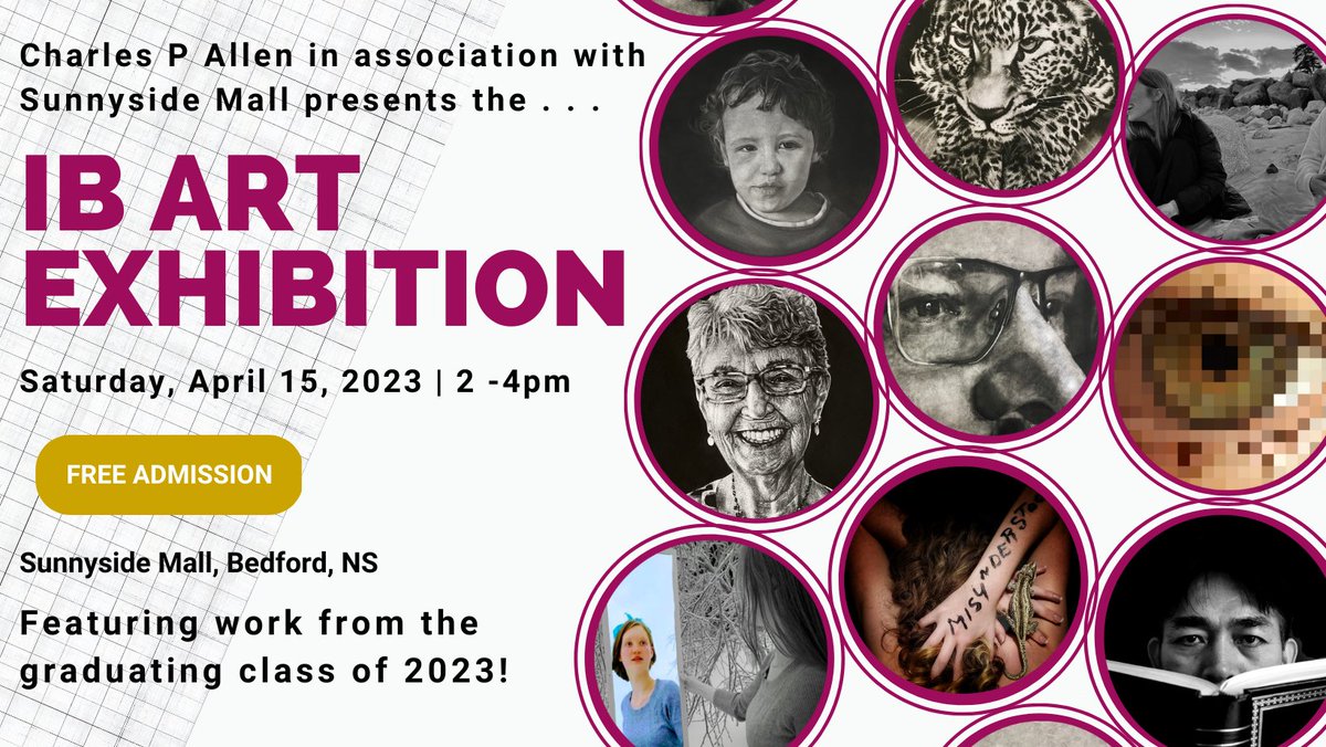 SunnysideMall's tweet photo. Join Sunnyside Mall this Saturday, April 15th, from 2 pm - 4 pm for @CPAHighSchool & @CPAFineArts IB Art Exhibition! ๐จ
FREE ADMISSION
Located across from Fervente and next to Hallmark and My City Life
#BedfordNS #SunnysideMall #ArtExhibition https://t.co/o8KbLWKO0v
