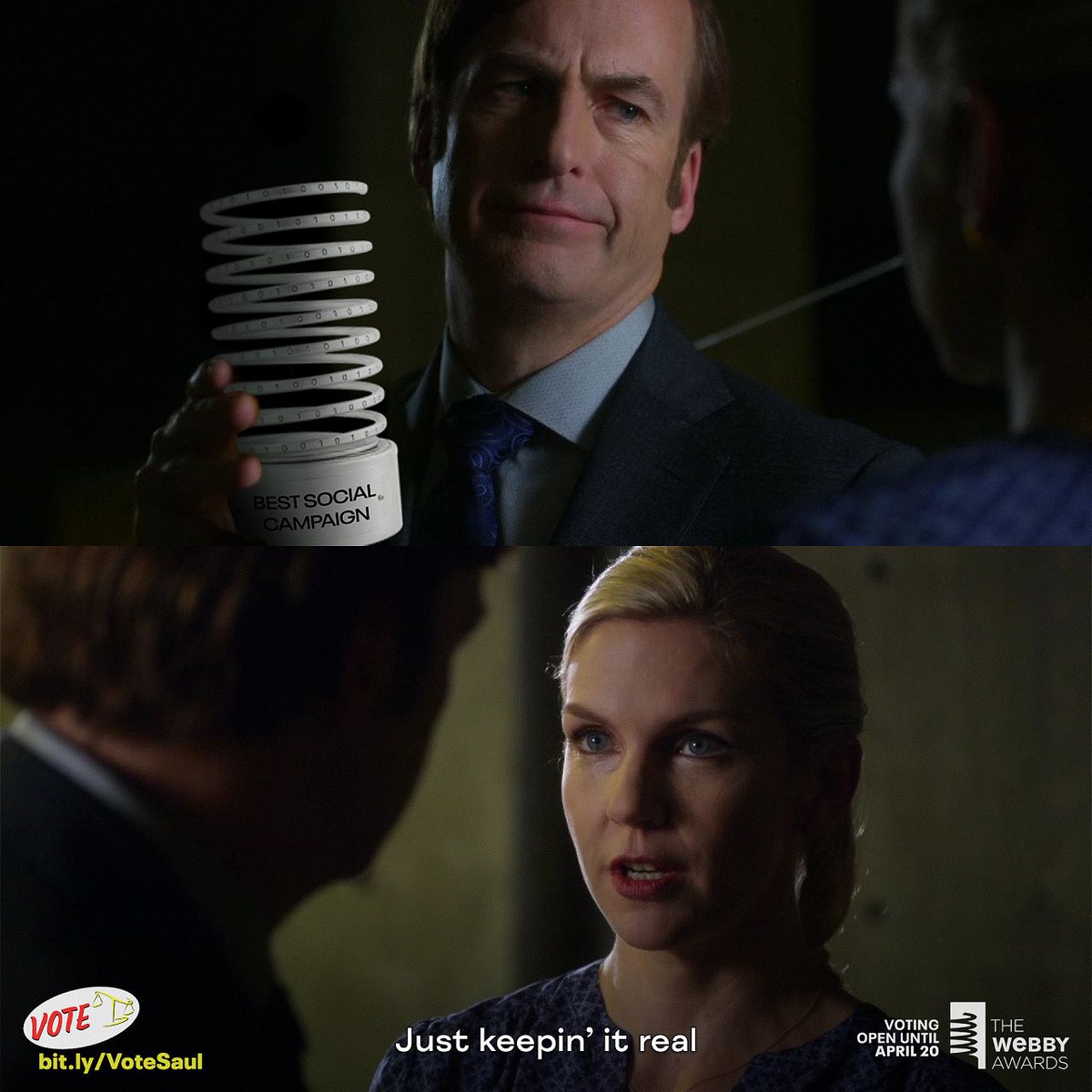 Help make this fantasy a reality. You have until Thursday to vote for #BetterCallSaul in this year's #WebbyAwards: bit.ly/VoteSaul