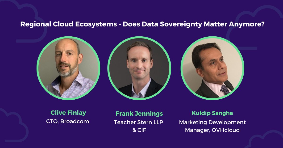 You care about data security, but do you care about data sovereignty? Find out if you should at the next DTA session, Tues 18, 4pm GMT on 'Regional Cloud Ecosystems - Does Data Sovereignty Matter Anymore?'. brighttalk.com/webcast/17853/… #cloudsecurity #datasecurity #sovereignty
