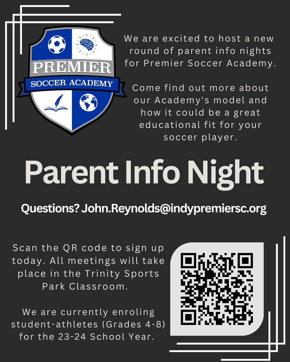 Want to know more about our Academy? Sign up for one of our parent informational nights!