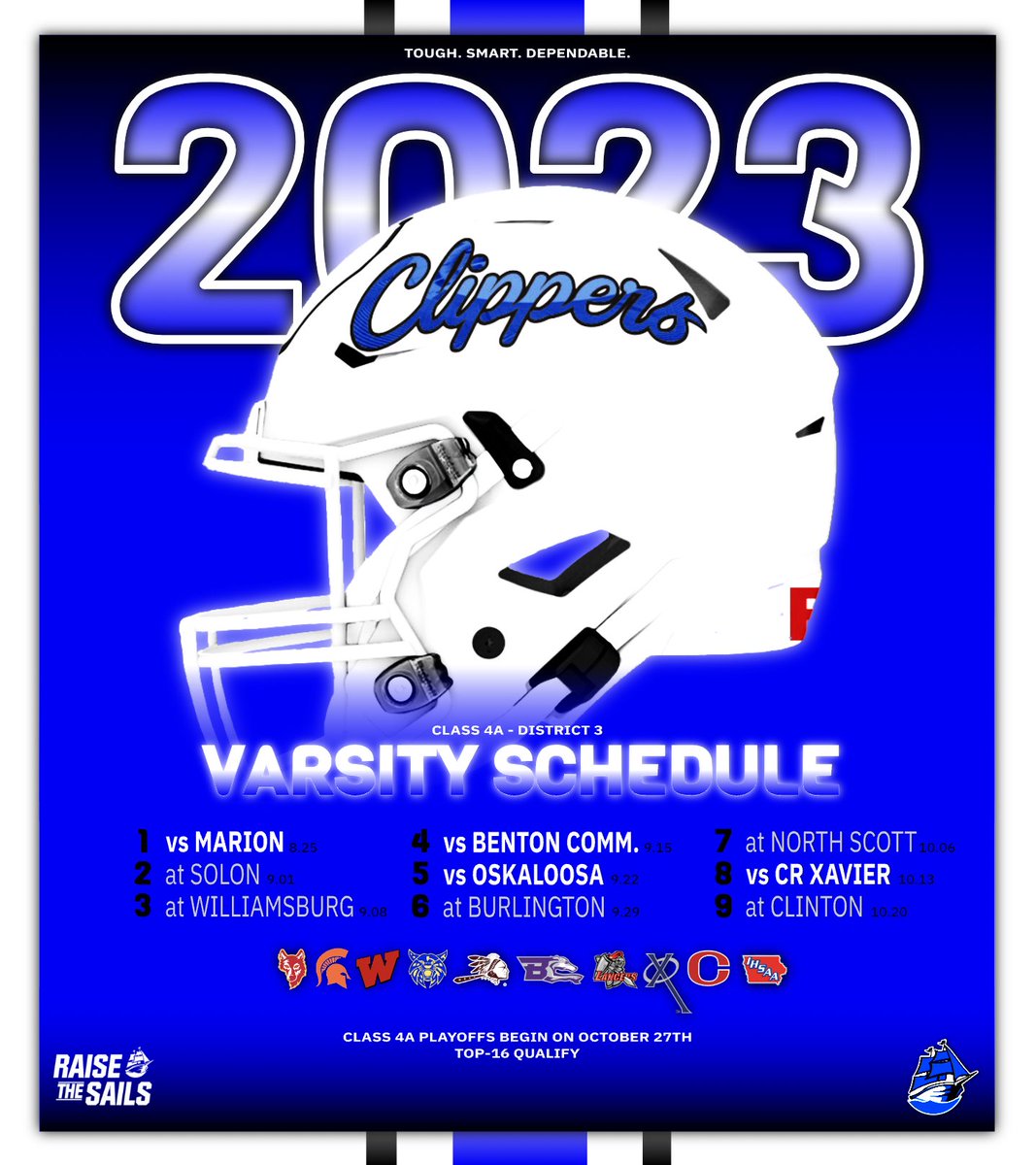 2023 Regular Season Schedule ⬇️

Full 4A Schedule Lists: bit.ly/43Buvl1

🔵🏈⚪️

#TSD // #ATTACK