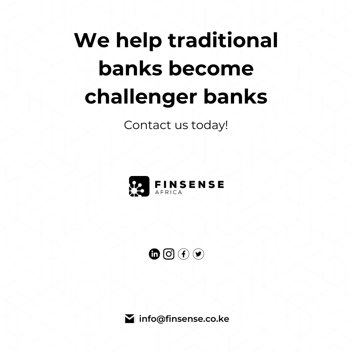 Transforming traditional banks into #challengerbanks – Let's innovate together! 🚀

Enjoy your weekend!

@FinSenseAfrica  @ijsumra 

#digitaltransformation
#digitalbanks