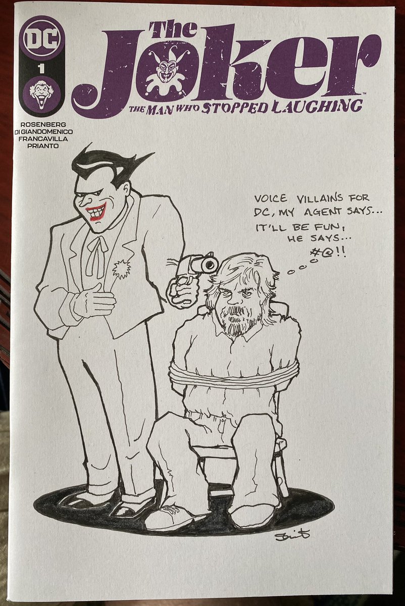 And my little bonus donation to the cause @fcfcomics #fcfcoversliteracy. Shipping them too Winchester today. Look for them in the auction to benefit literacy efforts. #thejoker @DCOfficial @thedcnation #sketchcover #penandinkart #markhamill @MarkHamill  #joker