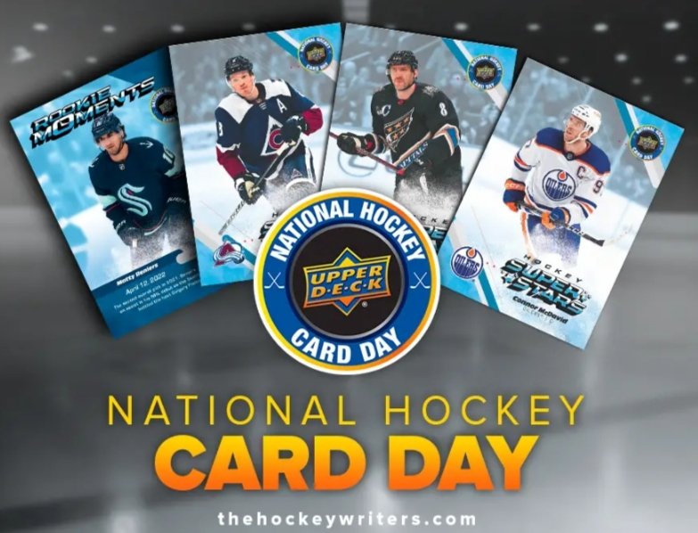Saturday April 15th is National Hockey Card Day!  Stop in the shop for a free pack.  #nhcd #upperdeck
