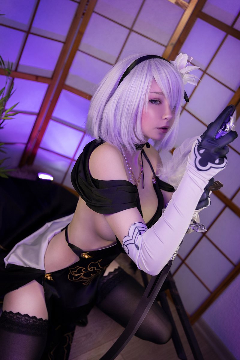bibi_nyan_'s tweet photo. 2B with this classy black Dress~ 

I hope you like it, its my new digital Set!💕 https://t.co/2mzl8Dpl1j