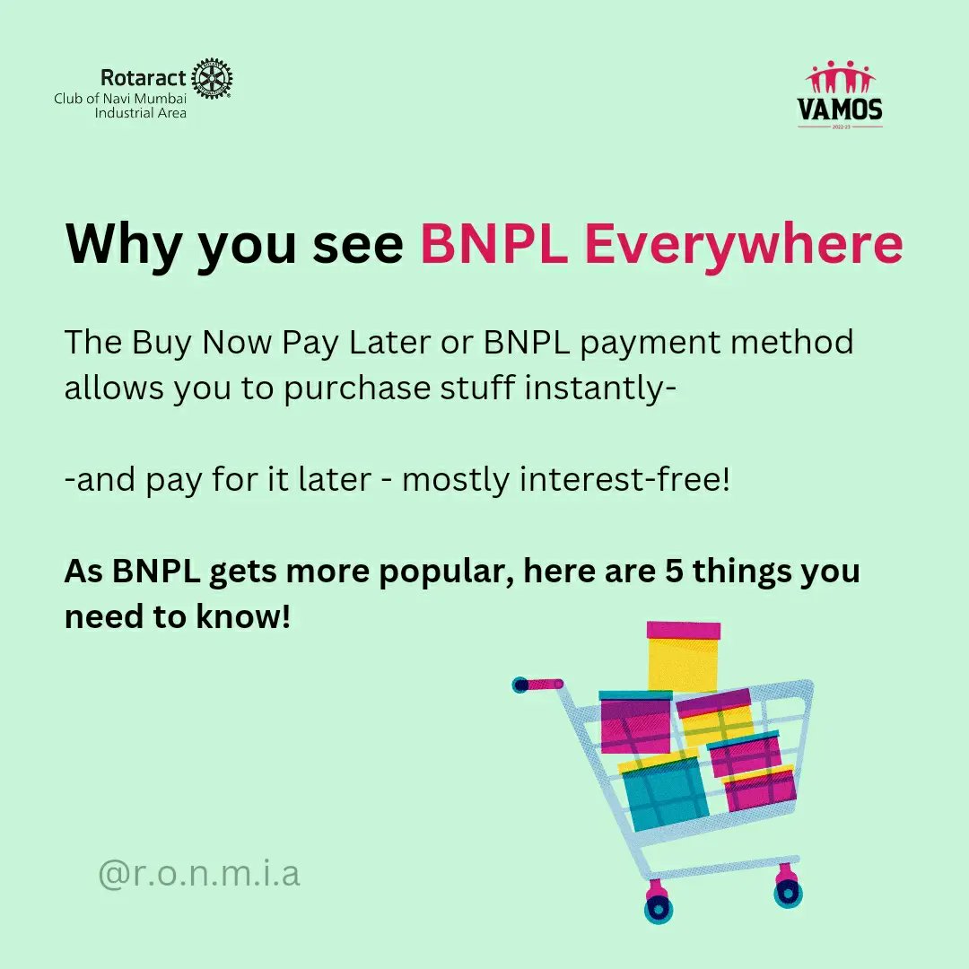 RONMIA_5's tweet photo. What could be better than buy something and paying for it later?👀

Well, BNPL can make it happen but you have to use it wisely.

Disclaimer: This content is only for information purpose.

#bnpl #FinancialCrisis #FinancialLiteracyMonth #Finance #education #Featured #explorepage https://t.co/xpenugUIQW