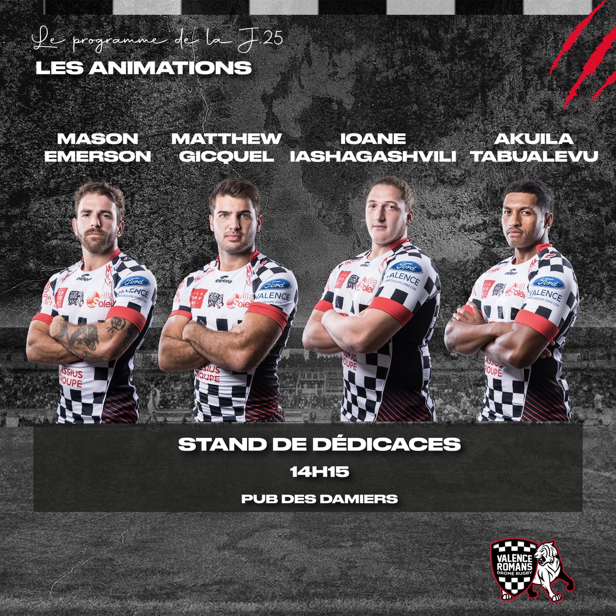 VRDRrugby's tweet photo. 𝐉.𝟐𝟓 I 𝐋𝐄 𝐏𝐑𝐎𝐆𝐑𝐀𝐌𝐌𝐄 𝐃𝐔 𝐌𝐀𝐓𝐂𝐇 🔥
🤝Retrouvez 𝐥𝐞 𝐩𝐫𝐨𝐠𝐫𝐚𝐦𝐦𝐞 𝐝𝐞 𝐥𝐚 𝐉.𝟐𝟓 𝐚̀ 𝐏𝐨𝐦𝐩𝐢𝐝𝐨𝐮 !
N'oubliez pas : 𝗘𝗡𝗧𝗥𝗘́𝗘 𝗚𝗥𝗔𝗧𝗨𝗜𝗧𝗘 𝗔𝗩𝗔𝗡𝗧 𝟭𝟮𝗛𝟬𝟬 !
#ALLEZDAMIERS #VRDRUSBPA https://t.co/PJoYrqH0X5