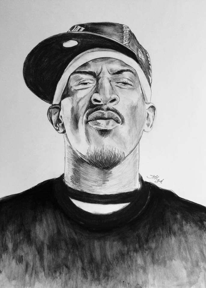 jhighart's tweet photo. My portrait of Rakim. @thegodrakim #throwback #rakim #jhighart #drawing #painting #mixedmedia #hiphop #thegodmc #art @EricBandRakim https://t.co/4u4cGQqt2h