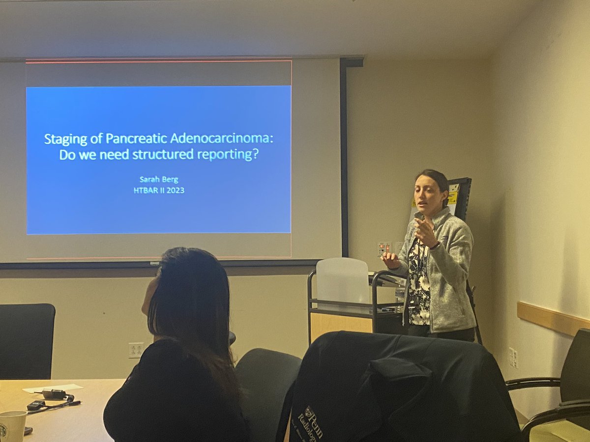 PennRadRes's tweet photo. Our R1s giving their #research pitches on the last day of #HTBAR2023 @PennMedicine @PennRadiology https://t.co/HnRT9cEdgJ