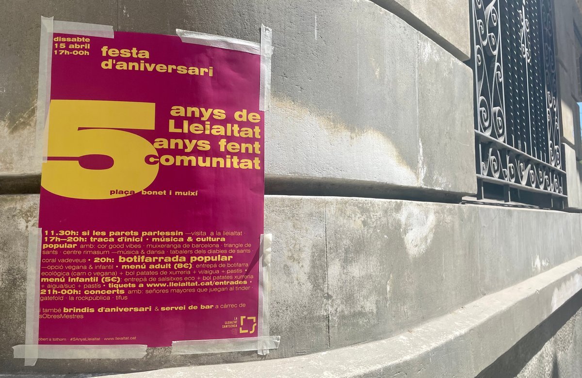 Lleialtat's tweet photo. 🌭 Teniu tiquet per la #BotifarradaPopular dels #5AnysLleialtat?
🍟 Dissabte a les 20h ens veiem a la Bonet i Muixí amb les butis @PanxacontentaS, el pa del Baltà,el vi de l'Economat, les xips de la xurre d'Olzinelles i el pastís del Racó Artesà.
🎟️ 8€: https://t.co/4AHm2VoZfX https://t.co/b7Xm9ayNgP