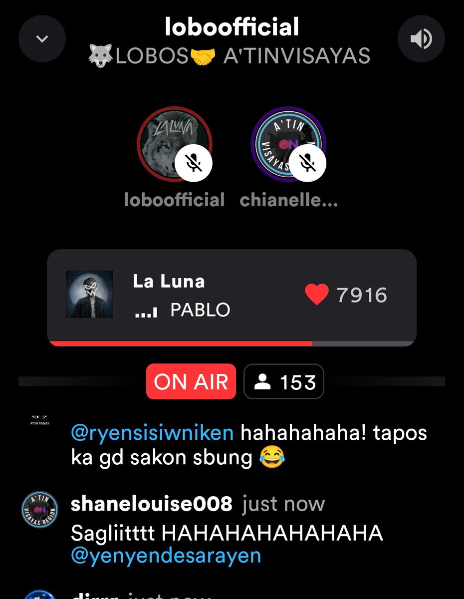 LoboSHOfficial's tweet photo. Apaka chaotic pero masayang gabi kasama ang mga @AtinVisayas 😆🤣🫰

Thank you A'Tin fam sa inyong pagbisita! Hanggang sa muli. 

We Lobo you All🐺💙🩵

@SB19Official #SB19 
#AtinVisayasAtLOBOsStationhead 
#AtinVisayas https://t.co/iflnZUffSi