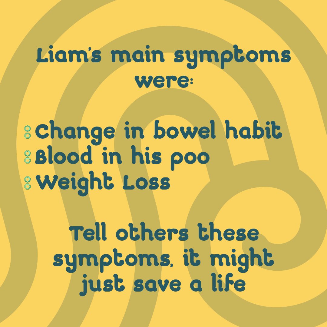 Liam was diagnosed aged 30 just before Christmas in 2021 while his partner was pregnant with their first son. He’s currently in cancer free 💛 Check our Facebook or Instagram for his full story shorturl.at/ejsu9 Remember you’re #nevertooyoung #BowelCancerAwarenessMonth