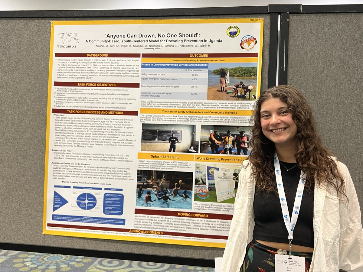 We are so proud to present the incredible work of the Uganda Drowning Prevention Coalition at #CUGH2023. Come by and chat with Kyra poster today to learn more! @uscpphs @rayunitedfc @swimsafeu @MinofHealthUG