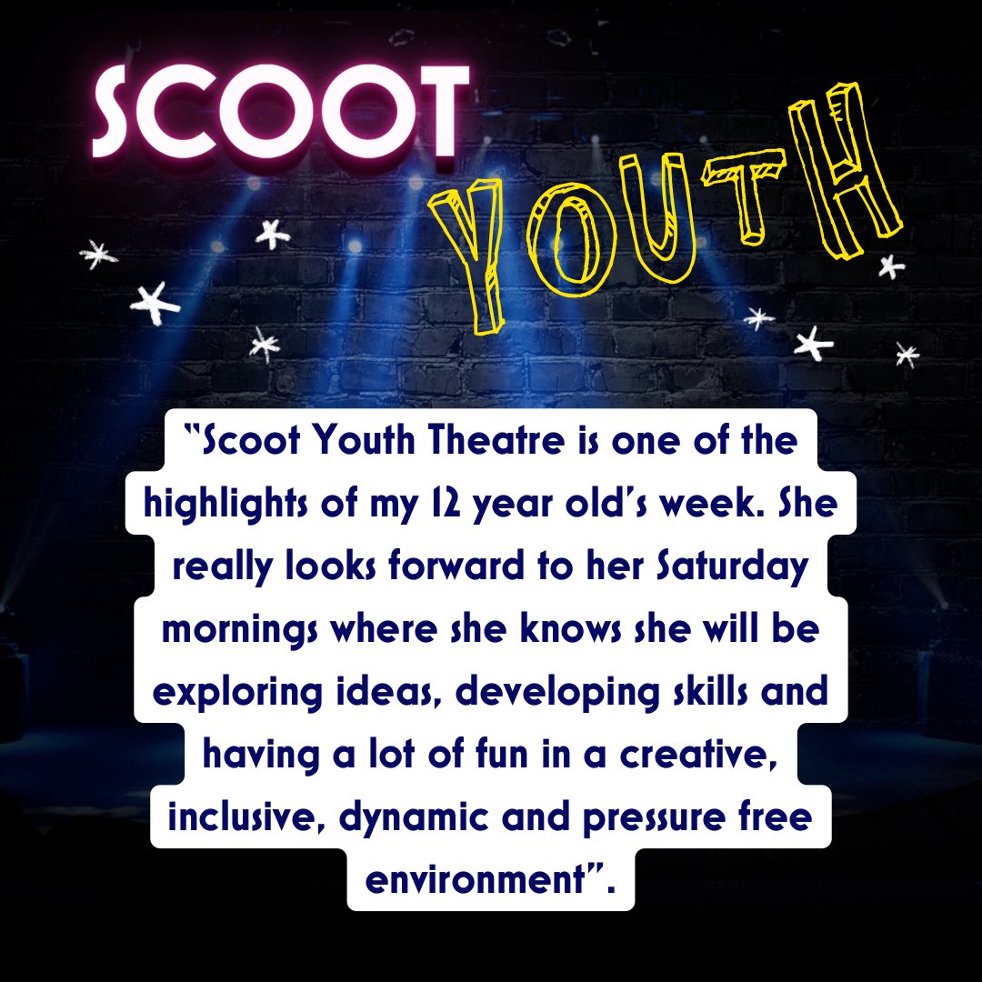 Very proud of this really lovely feedback from our Scoot Youth members and their parents! There are still 2 spaces available for term commencing on 22 April @Riverhousebarn email: scoottheatreuk@gmail.com for more info!
