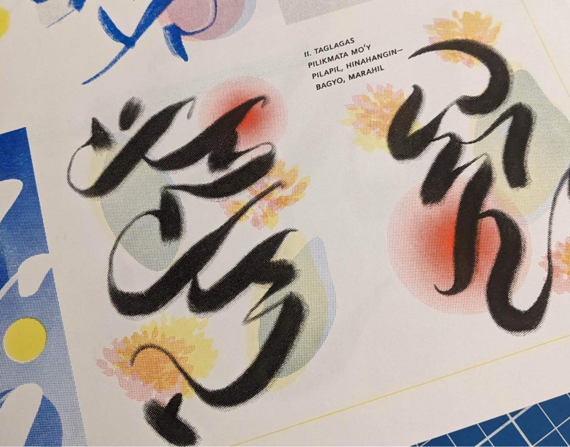 nickocaluya's tweet photo. My friend and former workmate made baybayin calligraphy of my haiku! (Yes, the four seasons suite featured on @TLDTDjournal Issue #2~) 

So happy to see my work transformed &amp; translated!  🥹🥹🥹 Makes me want to write more, w/ more sincerity &amp; meaning! 📝 #NaPoWriMo2023 https://t.co/ZWHyLhj4LH
