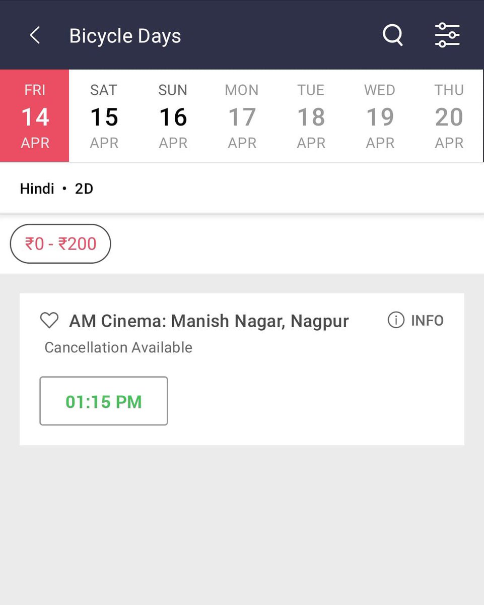 devyani_anant's tweet image. NAGPUR :  AM Cinema, Manish Nagar : Show - 1:15PM
SEONI : EOS - Shows 12:00PM, 6:00PM
PUNE : PVR ICON: The Pavillion Mall
Shows - 1:20PM
REWA : Samdareeya Cinema Gold
Shows : 11:00AM , 1:00PM, 6:00PM
