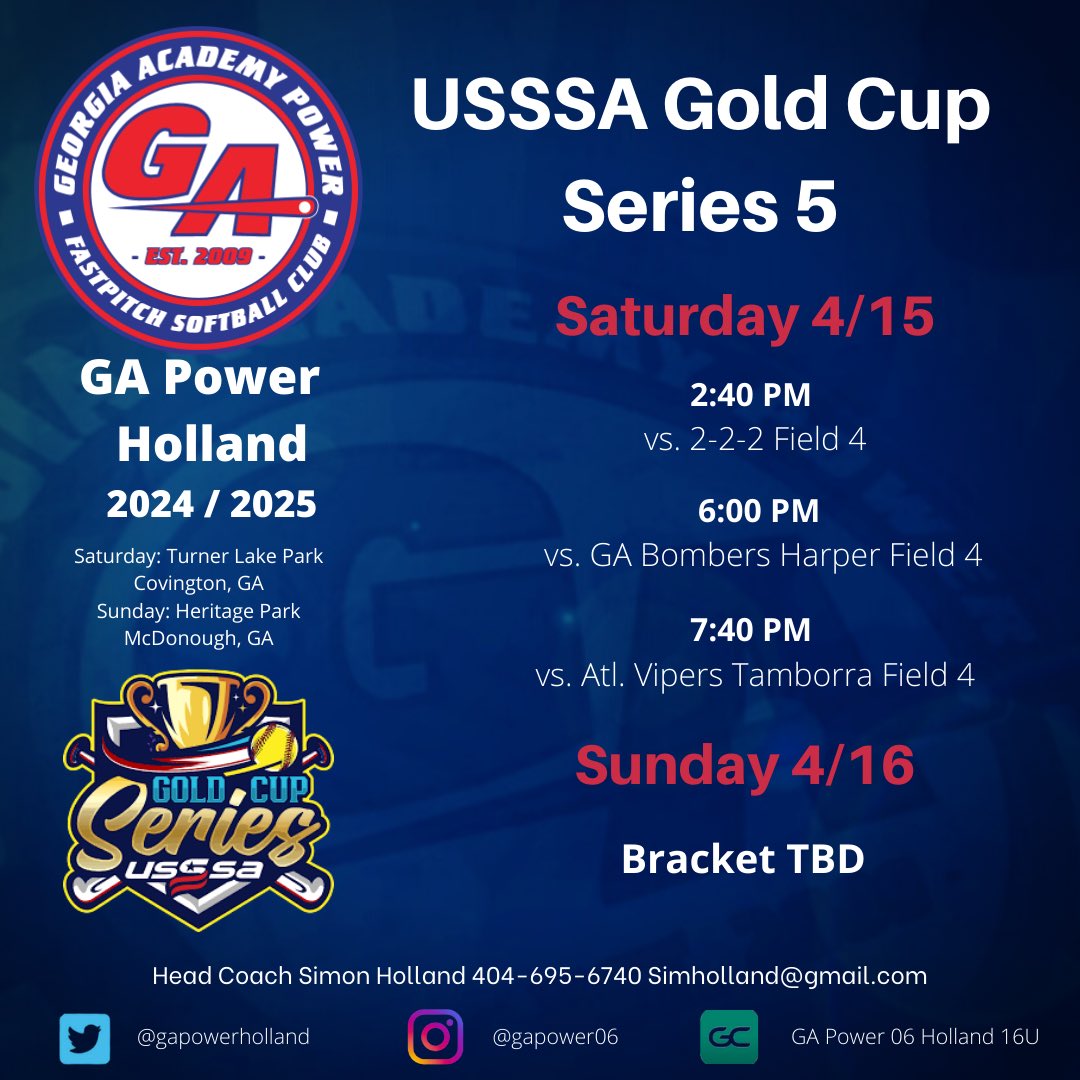 gapowerholland's tweet photo. Looking forward to a great weekend of softball and hopefully some good weather. https://t.co/wi743oVHIp